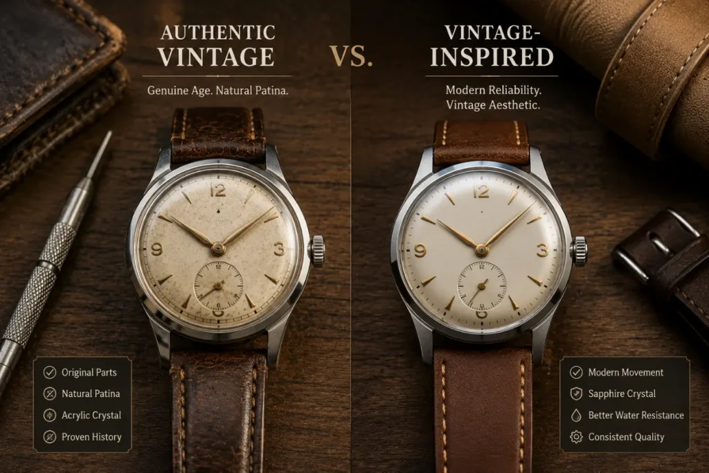 vintage watches for men: Authentic Vintage vs. Vintage-Inspired