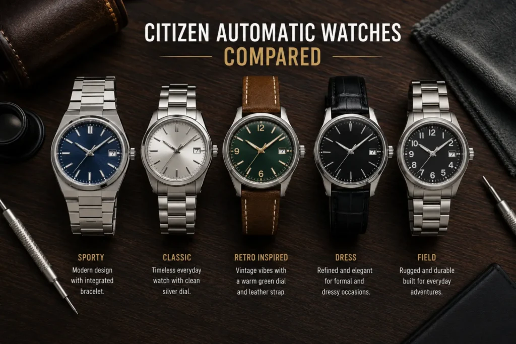 CITIZEN AUTOMATIC WATCHES COMPARED